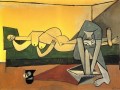 Mujer acostada y mujer lavándose el pie 1944 Pablo Picasso